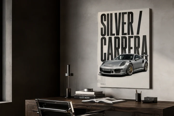 Silver Carrera styled in an interior