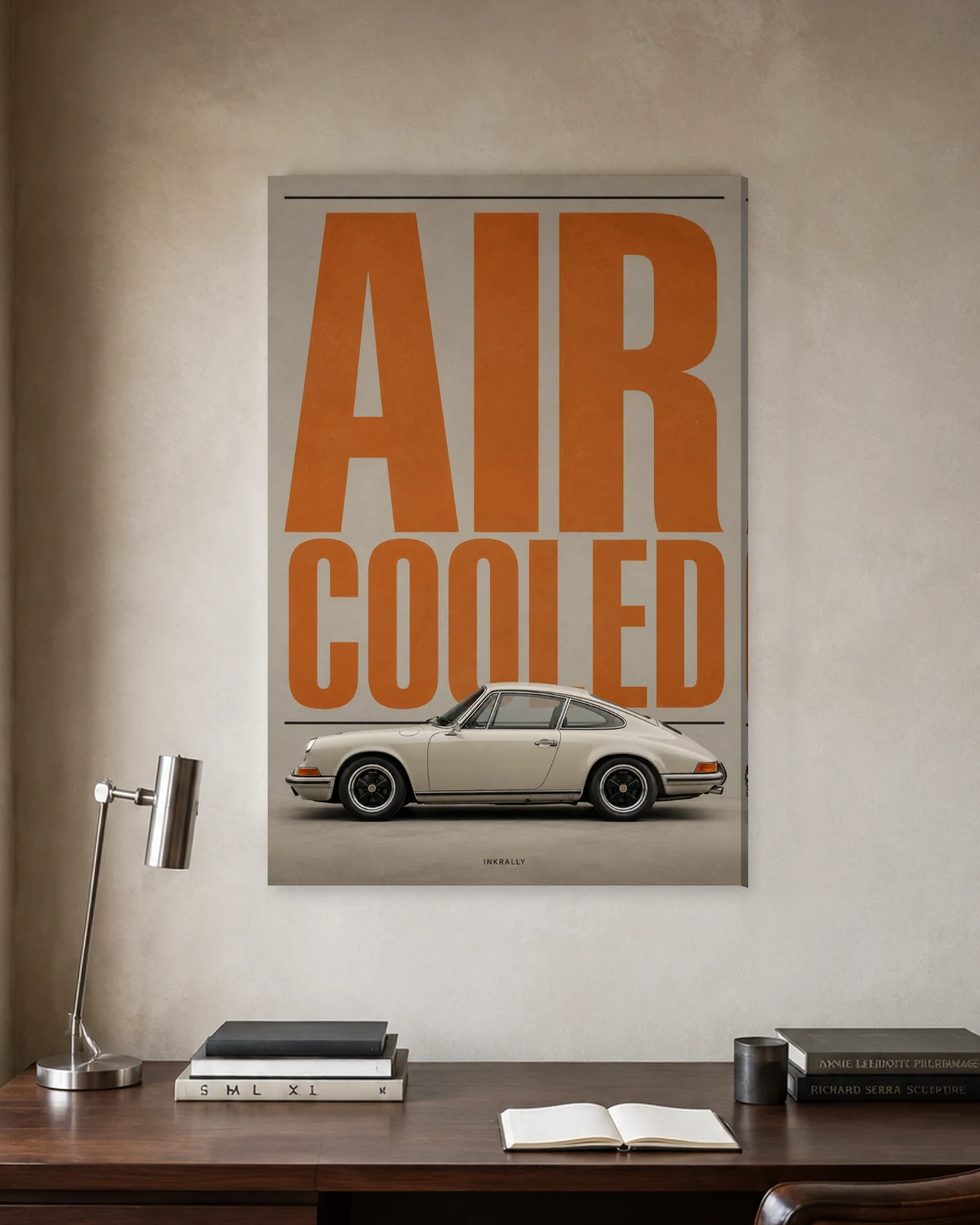 Air Cooled stretched canvas in a considered home office