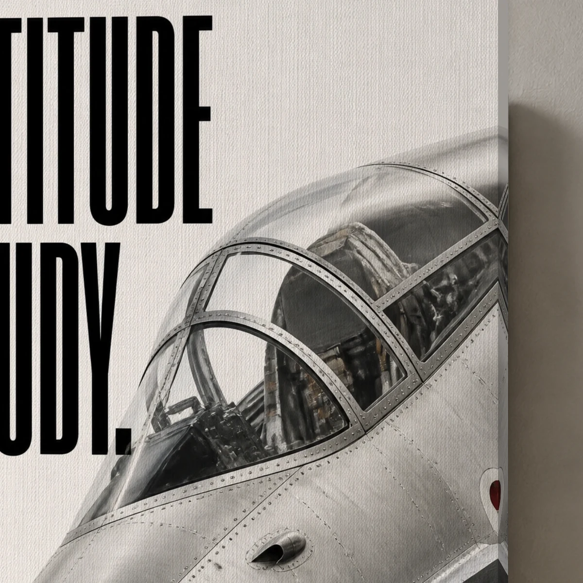 Altitude Study canvas surface and wrapped edge in a studio detail photograph