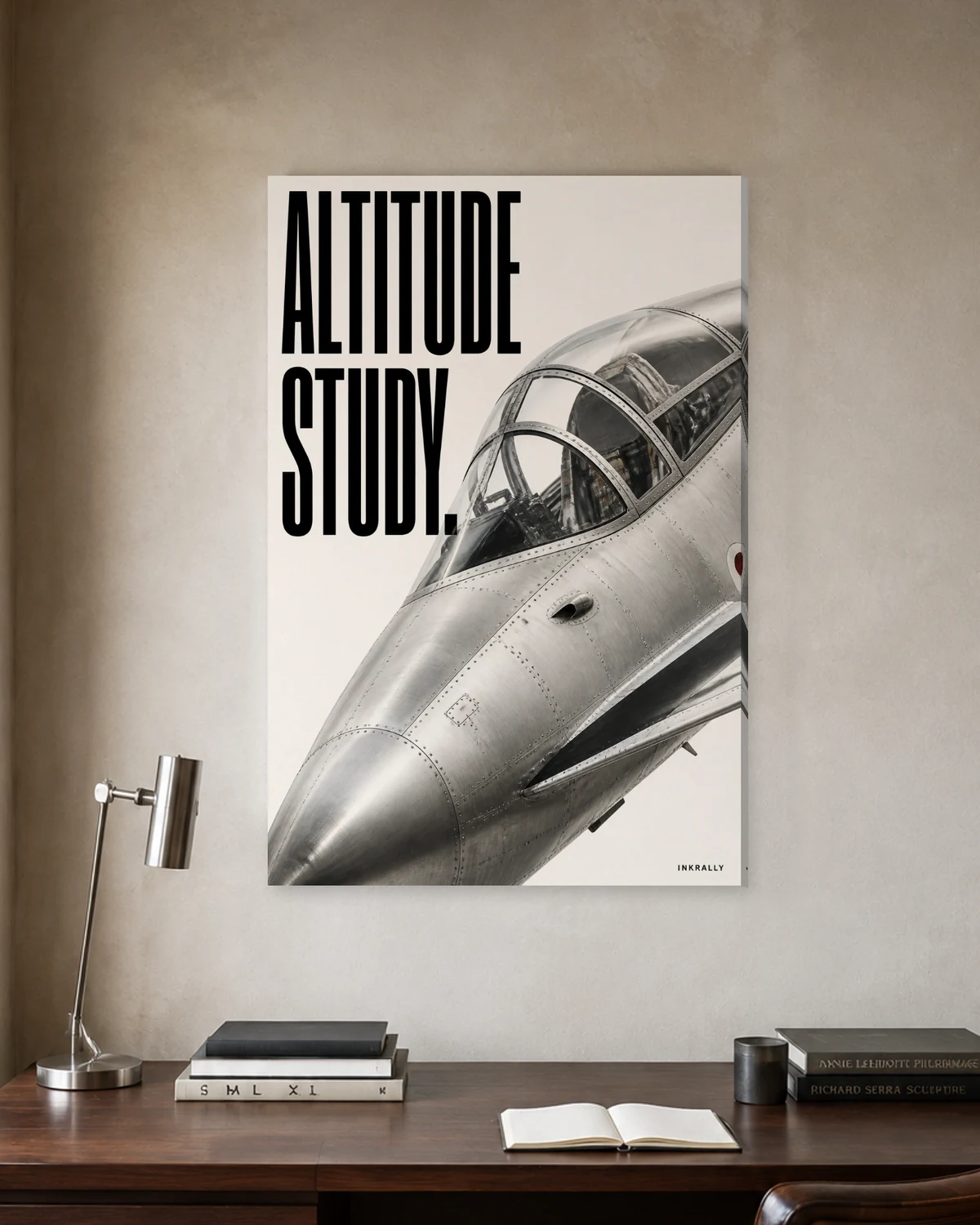 Altitude Study stretched canvas in a considered home office