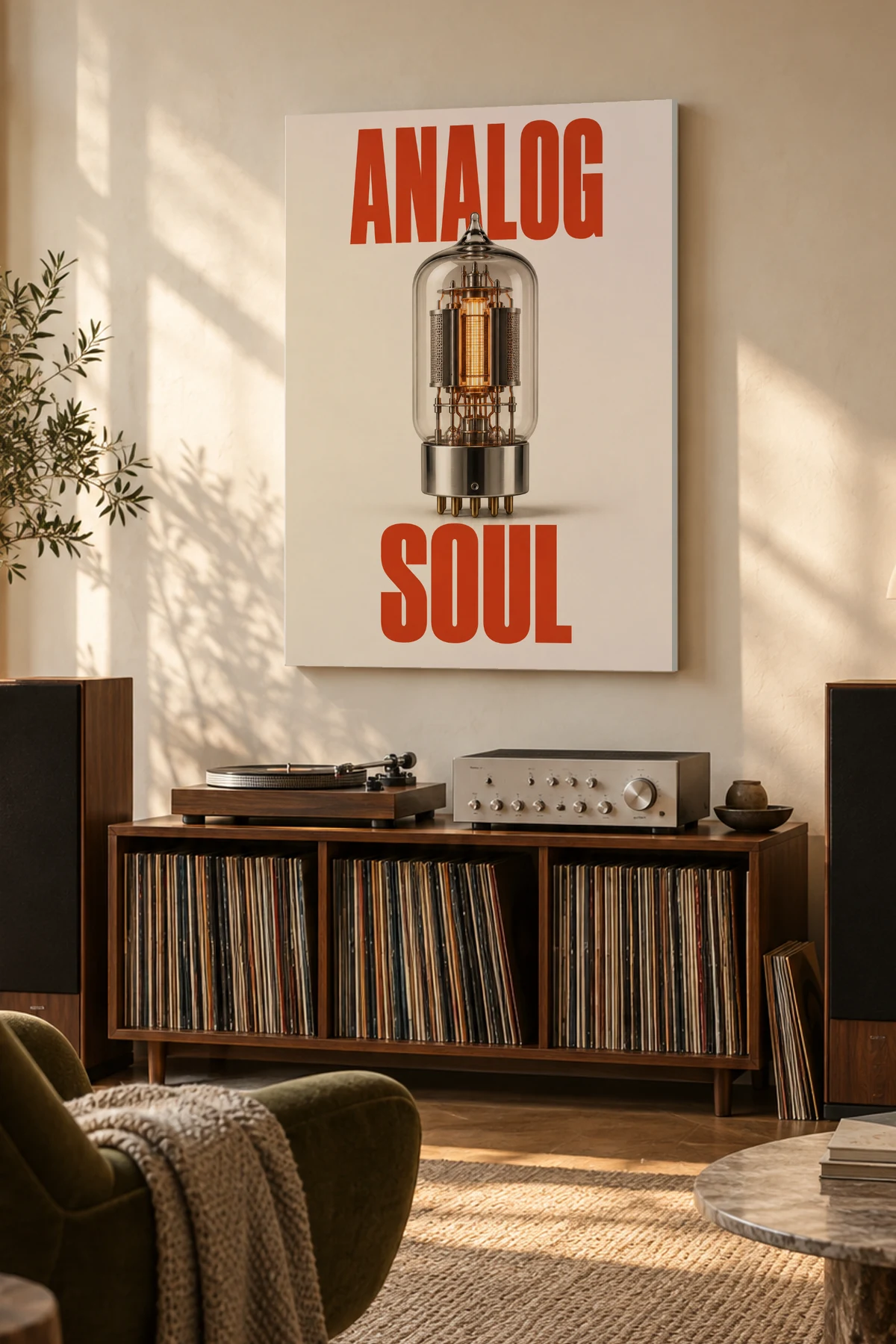 Analog Soul / Sound — A considered listening room with warm natural light