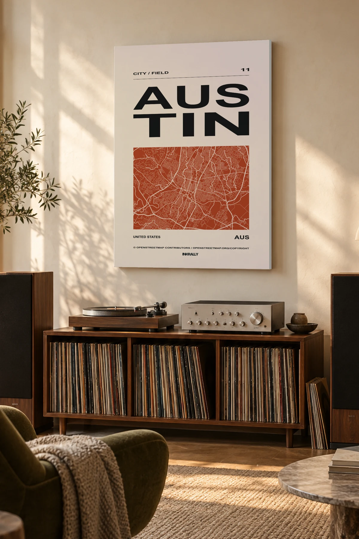 Austin / City Field — A considered listening room with warm natural light
