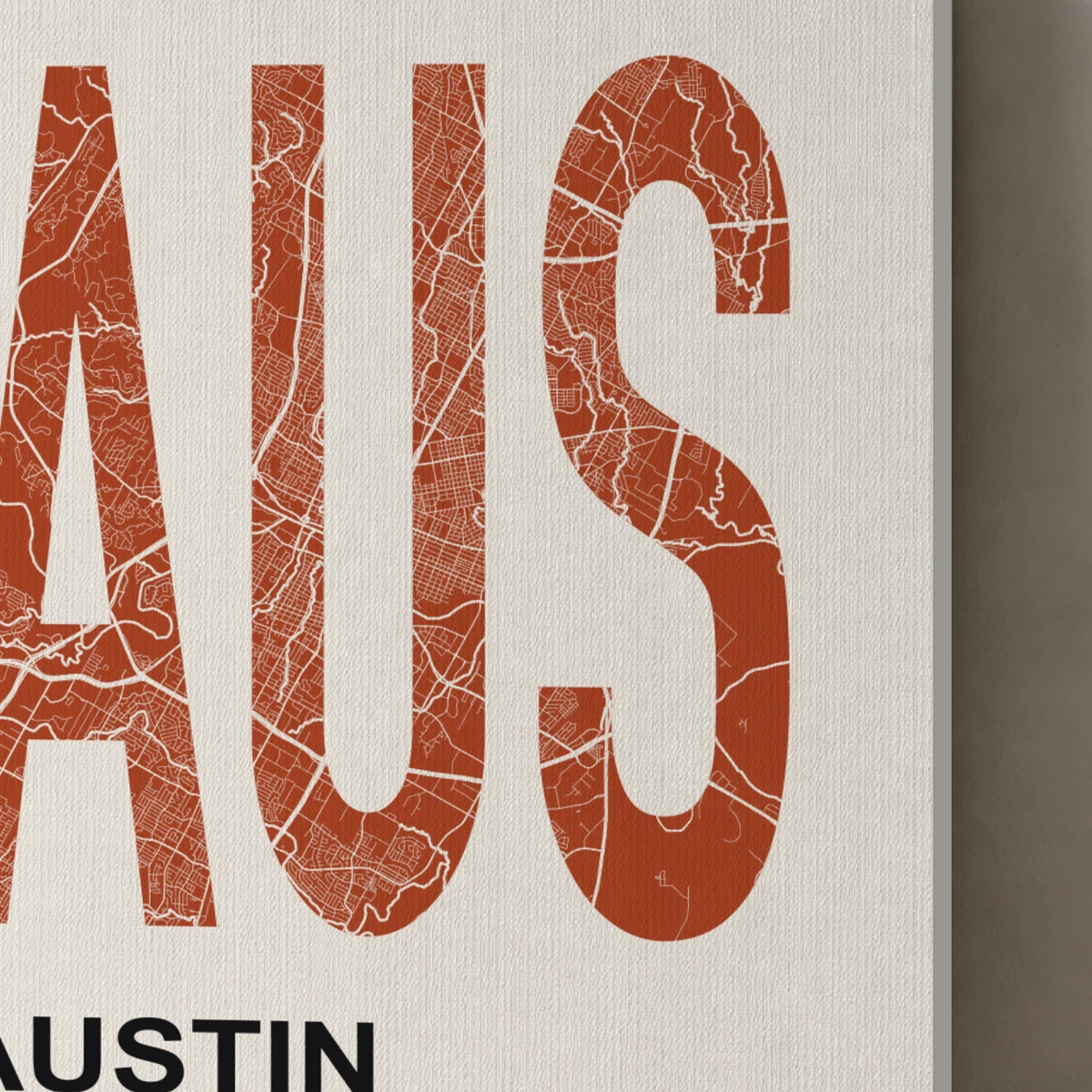 Austin / Urban Index canvas surface and wrapped edge in a studio detail photograph