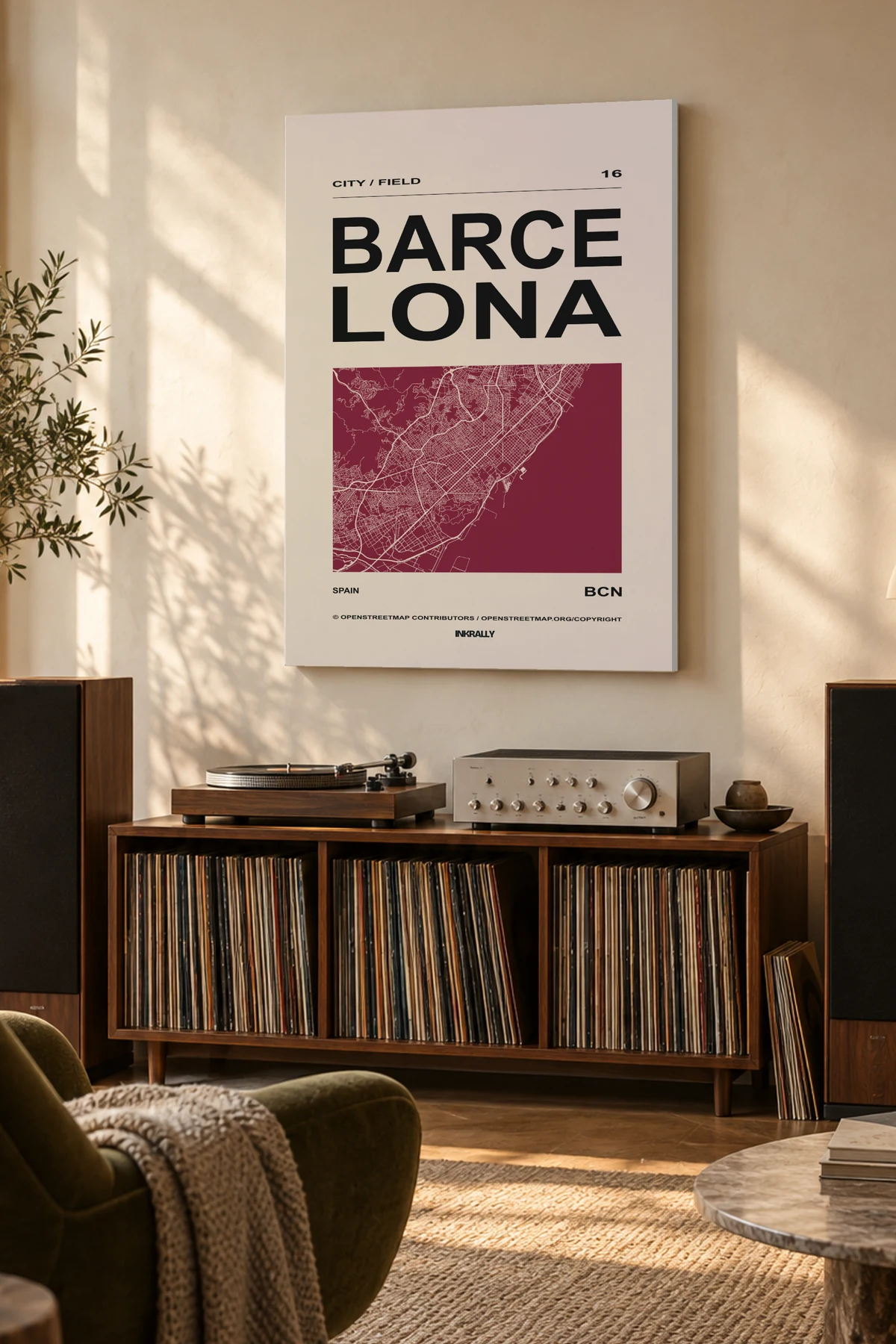 Barcelona / City Field — A considered listening room with warm natural light