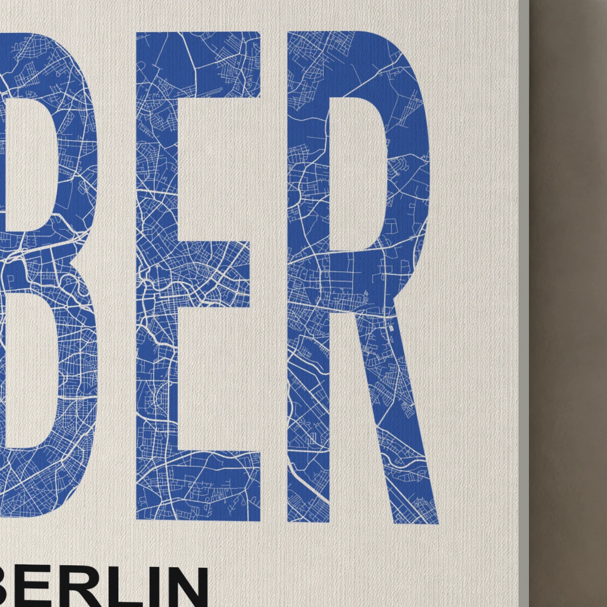Berlin / Urban Index canvas surface and wrapped edge in a studio detail photograph