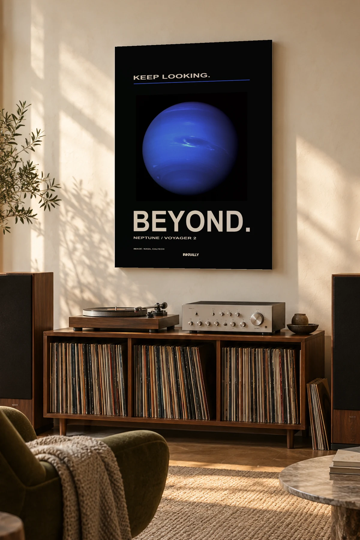 Beyond — A considered listening room with warm natural light