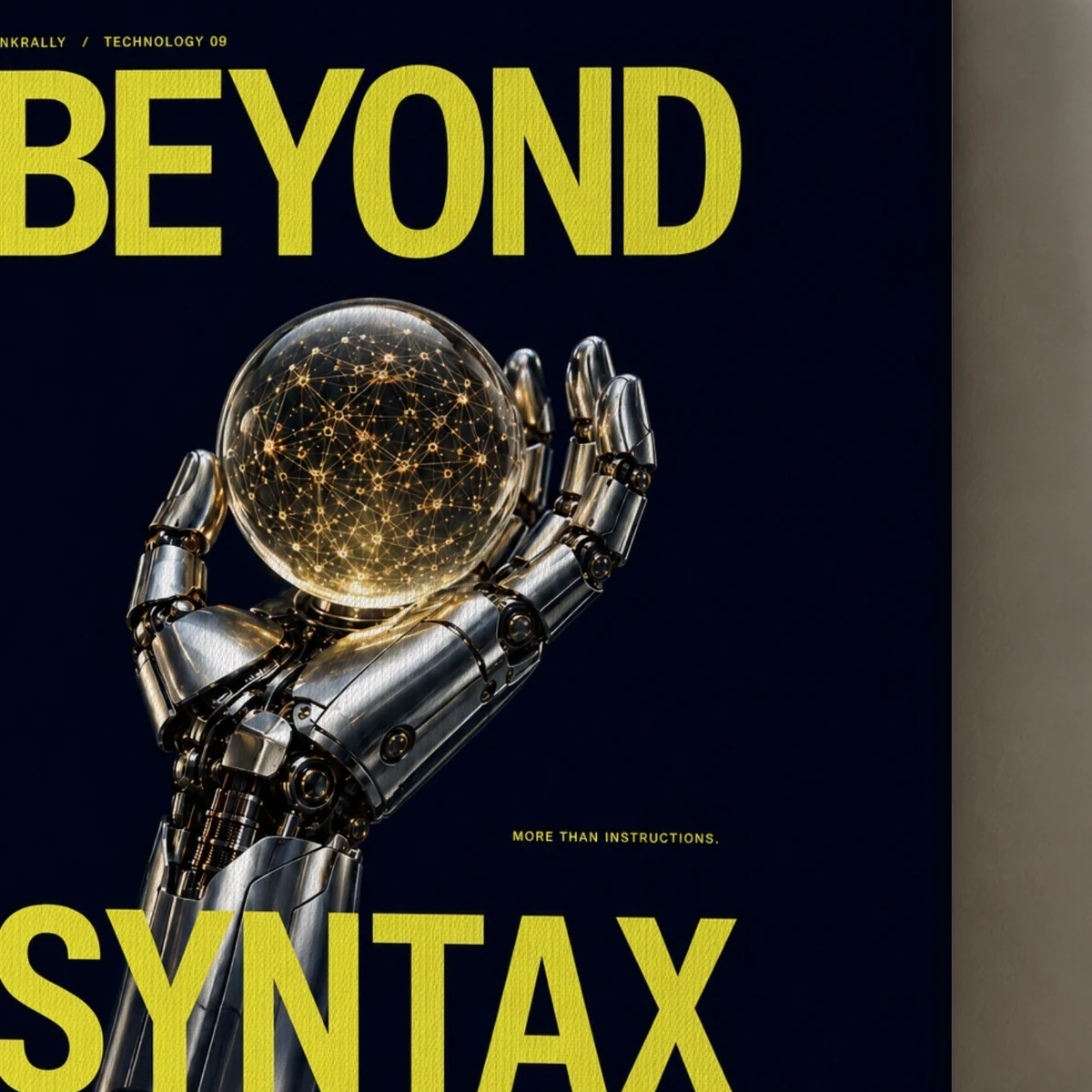 Beyond Syntax canvas surface and wrapped edge in a studio detail photograph
