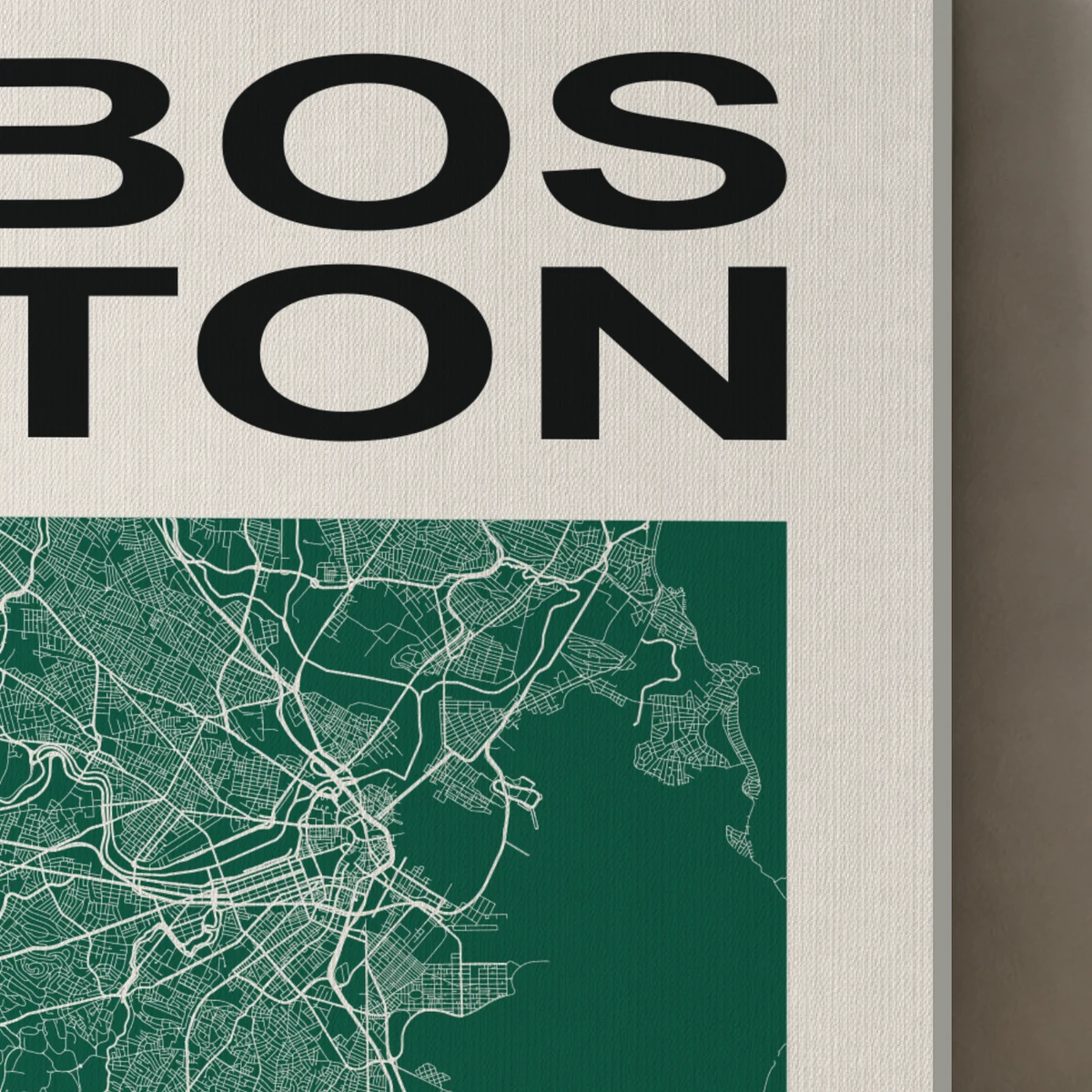 Boston / City Field canvas surface and wrapped edge in a studio detail photograph