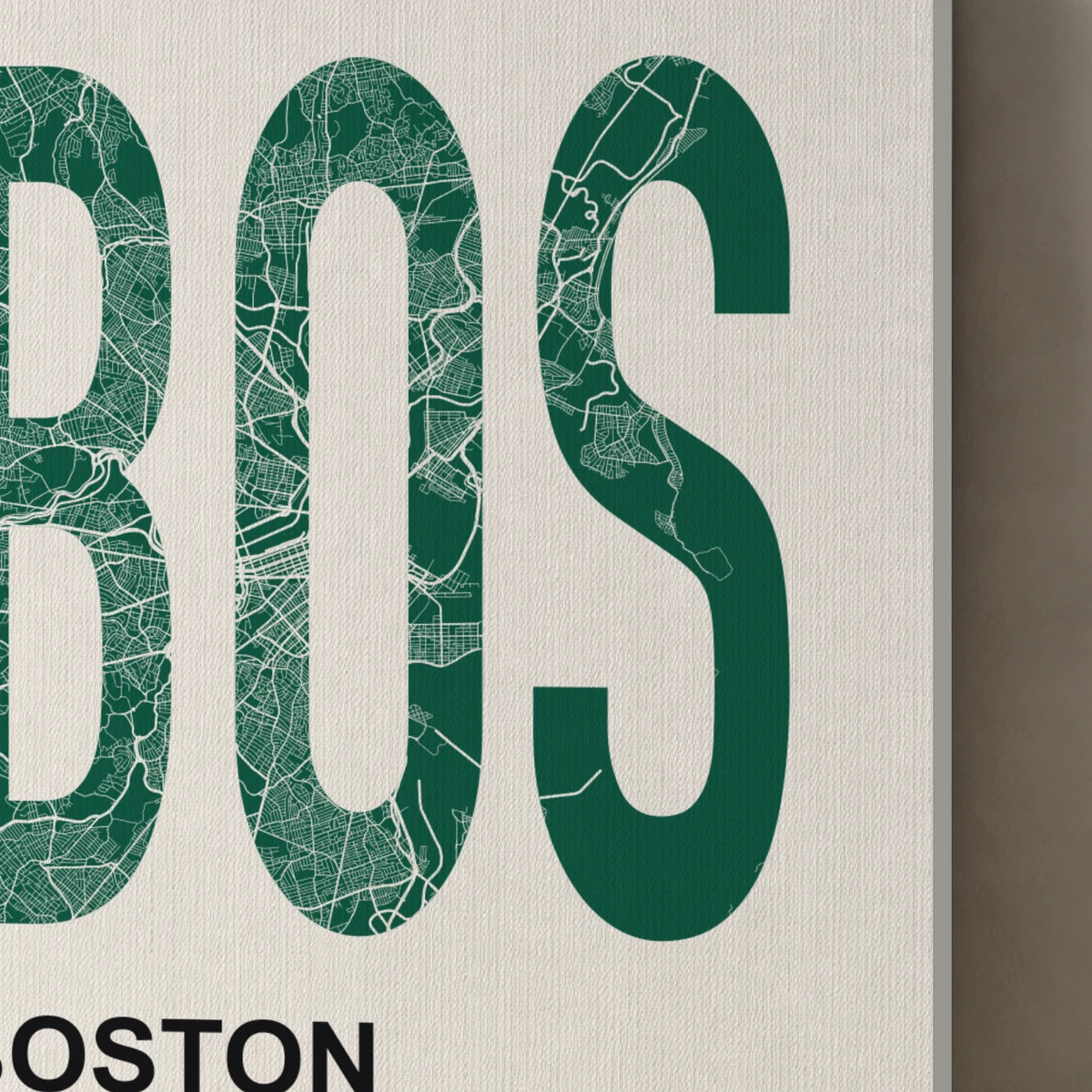 Boston / Urban Index canvas surface and wrapped edge in a studio detail photograph