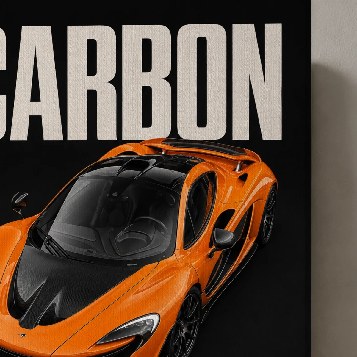 Carbon P1 canvas surface and wrapped edge in a studio detail photograph