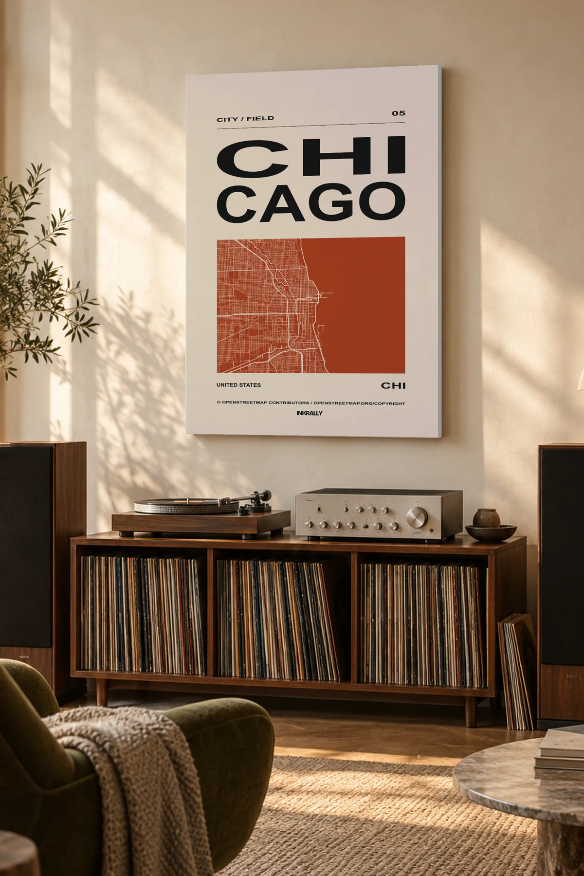 Chicago / City Field — A considered listening room with warm natural light