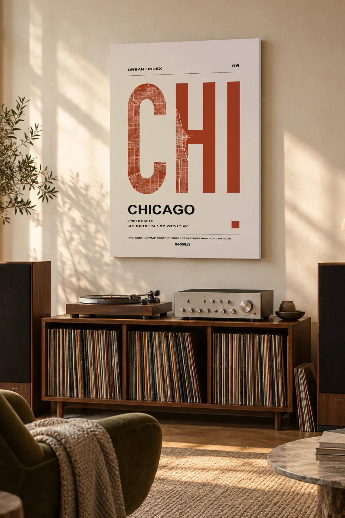 Chicago / Urban Index — A considered listening room with warm natural light