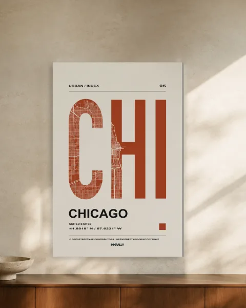 Chicago / Urban Index styled in an interior
