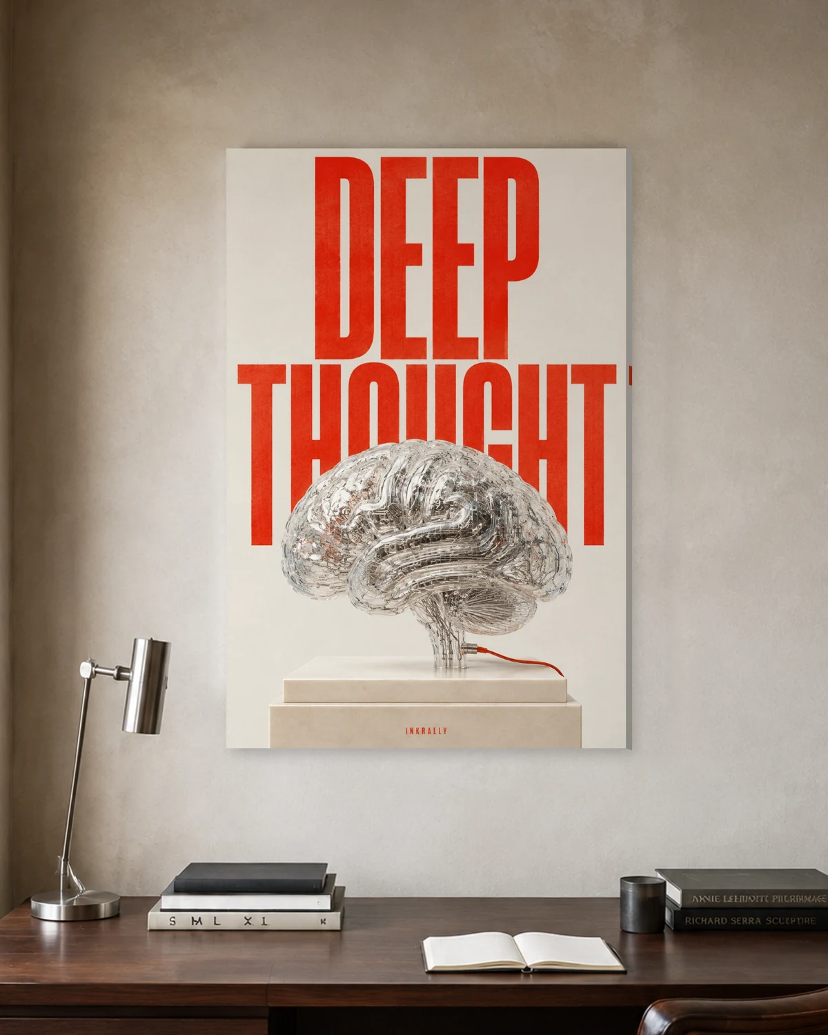 Deep Thought stretched canvas in a considered home office