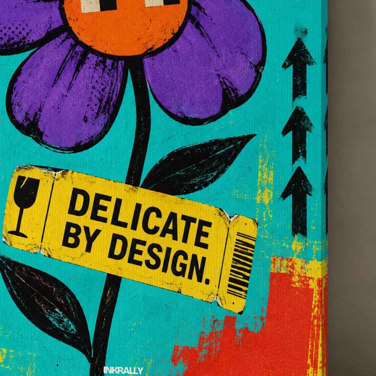 Delicate By Design canvas surface and wrapped edge in a studio detail photograph