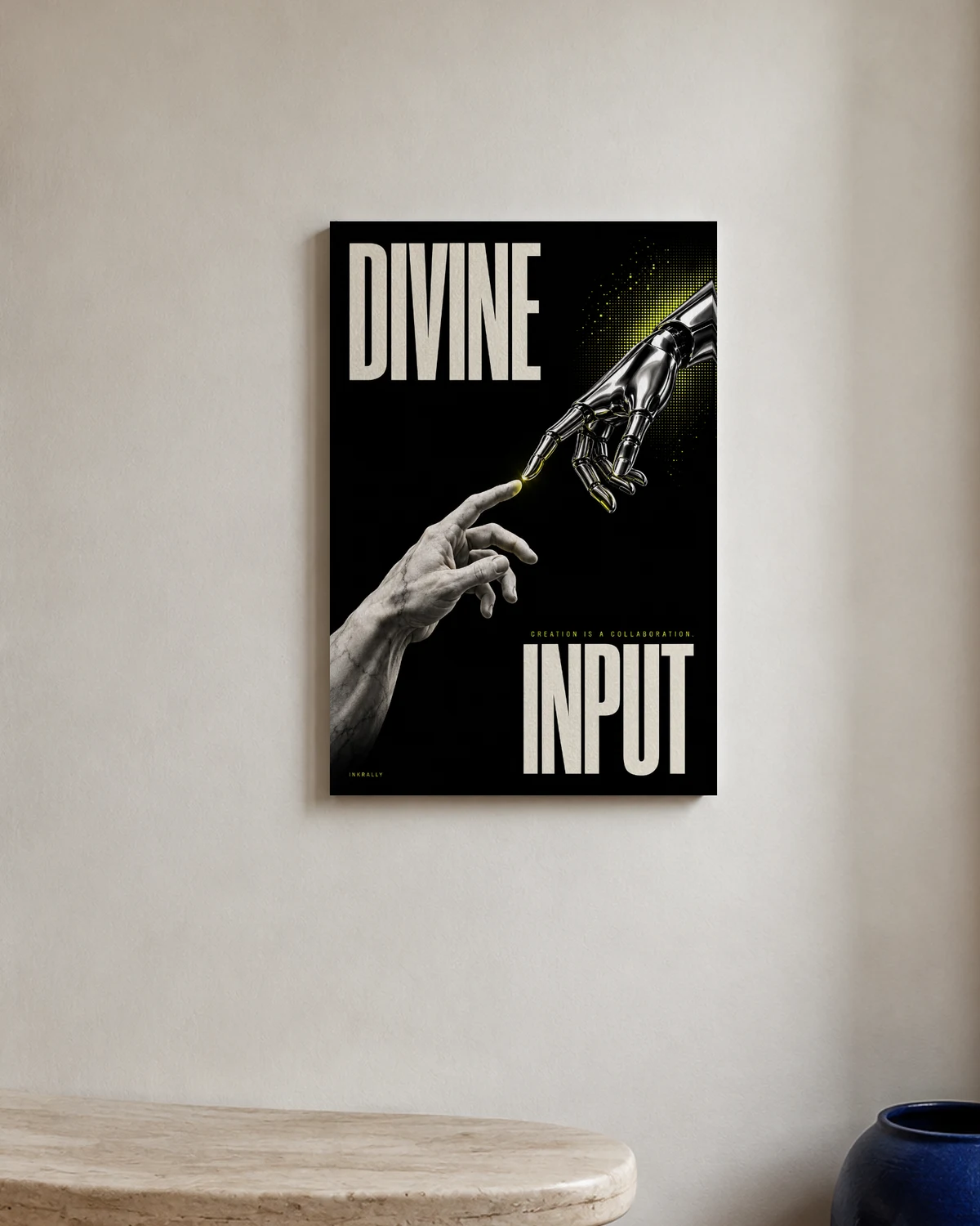 Divine Input — A closer look at the artwork in a light-filled interior