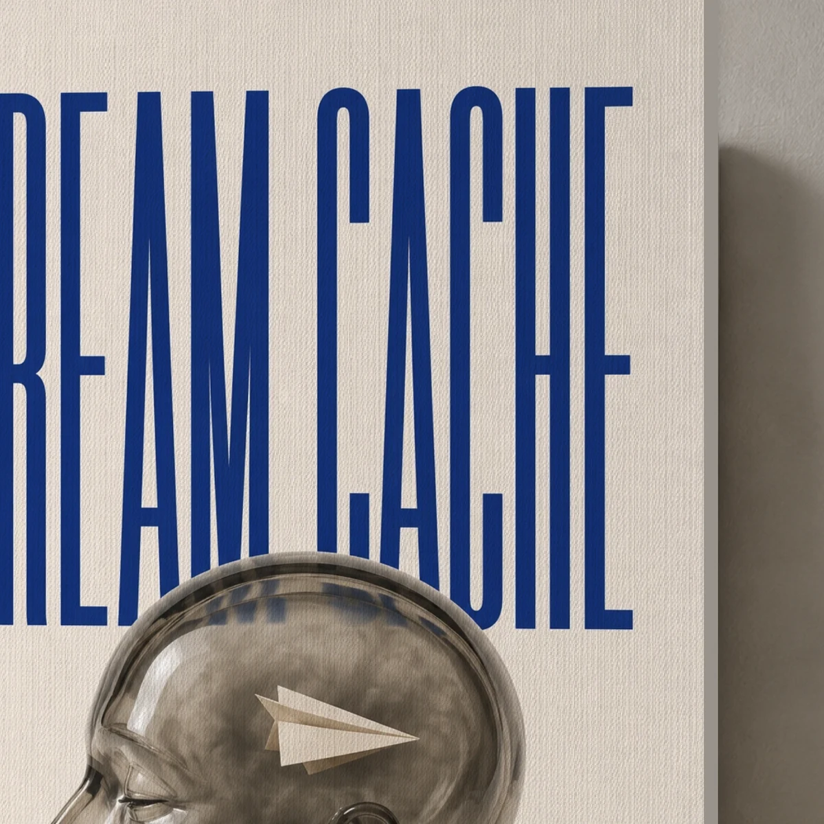 Dream Cache canvas surface and wrapped edge in a studio detail photograph