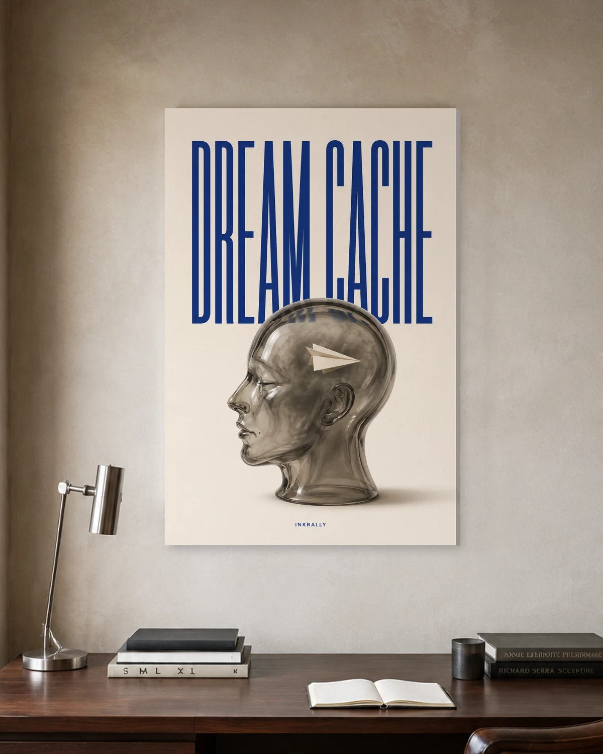 Dream Cache stretched canvas in a considered home office
