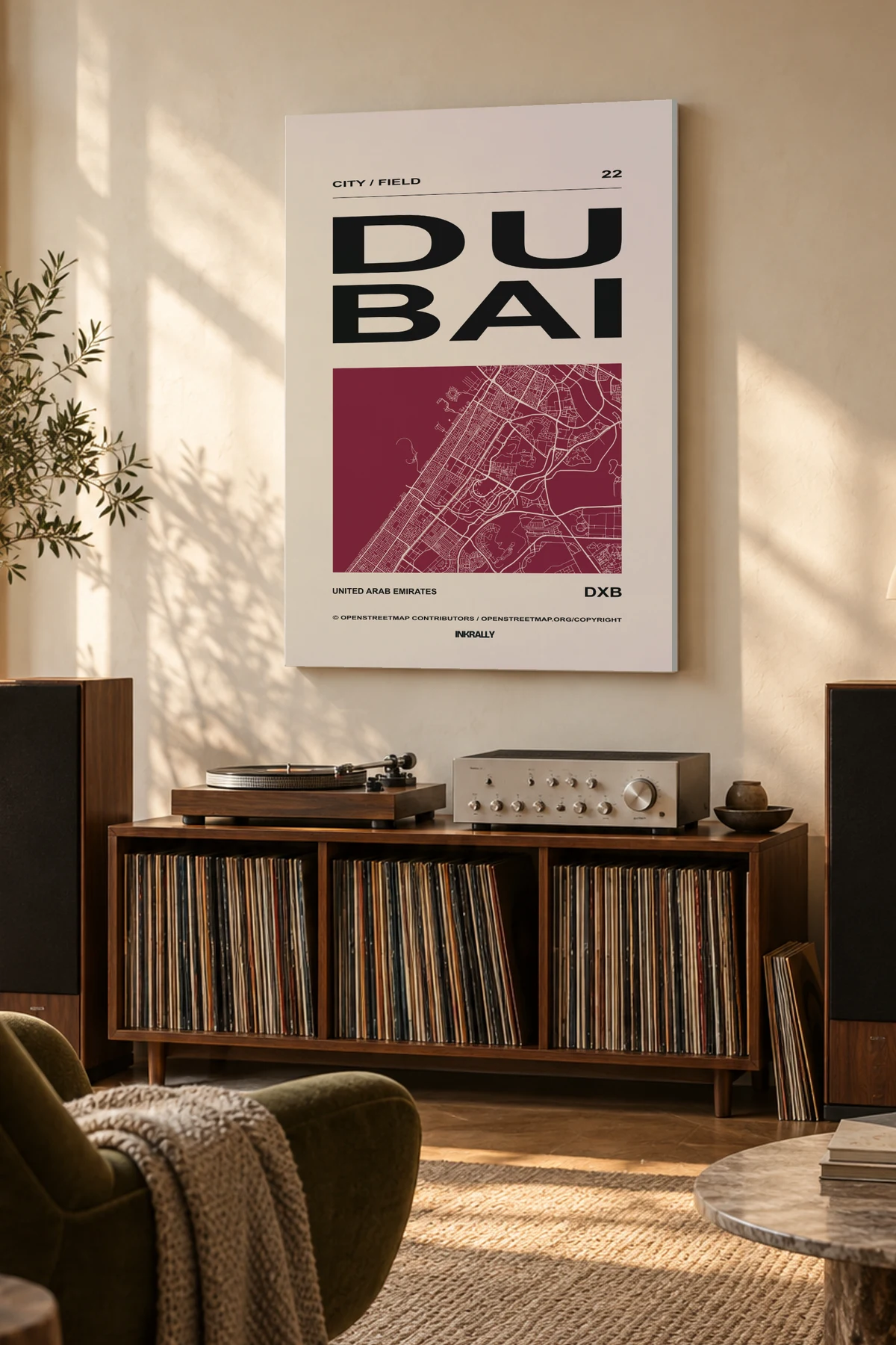 Dubai / City Field — A considered listening room with warm natural light