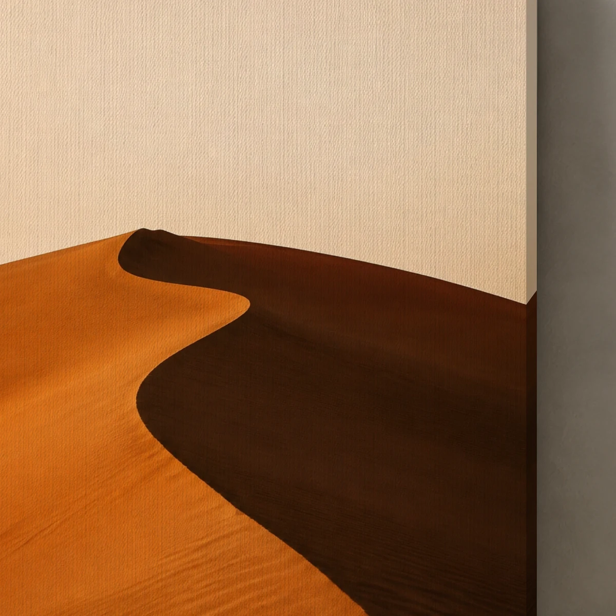 Dune No. 01 canvas surface and wrapped edge in a studio detail photograph