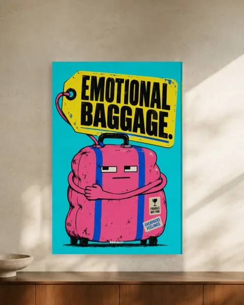Emotional Baggage styled in an interior