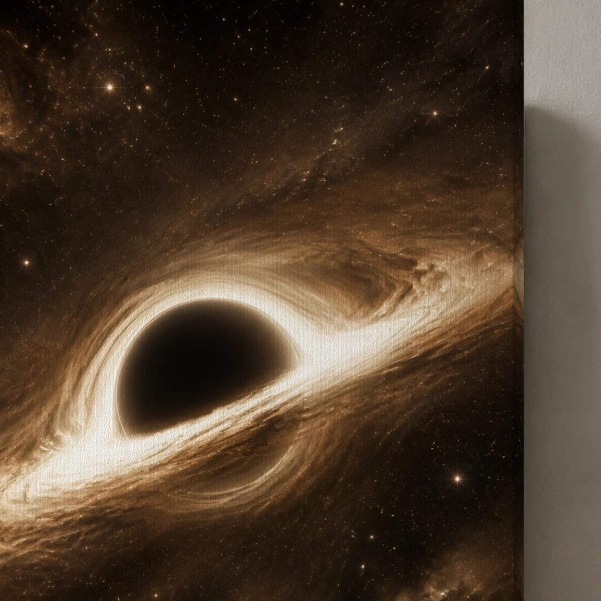 Event Horizon canvas surface and wrapped edge in a studio detail photograph