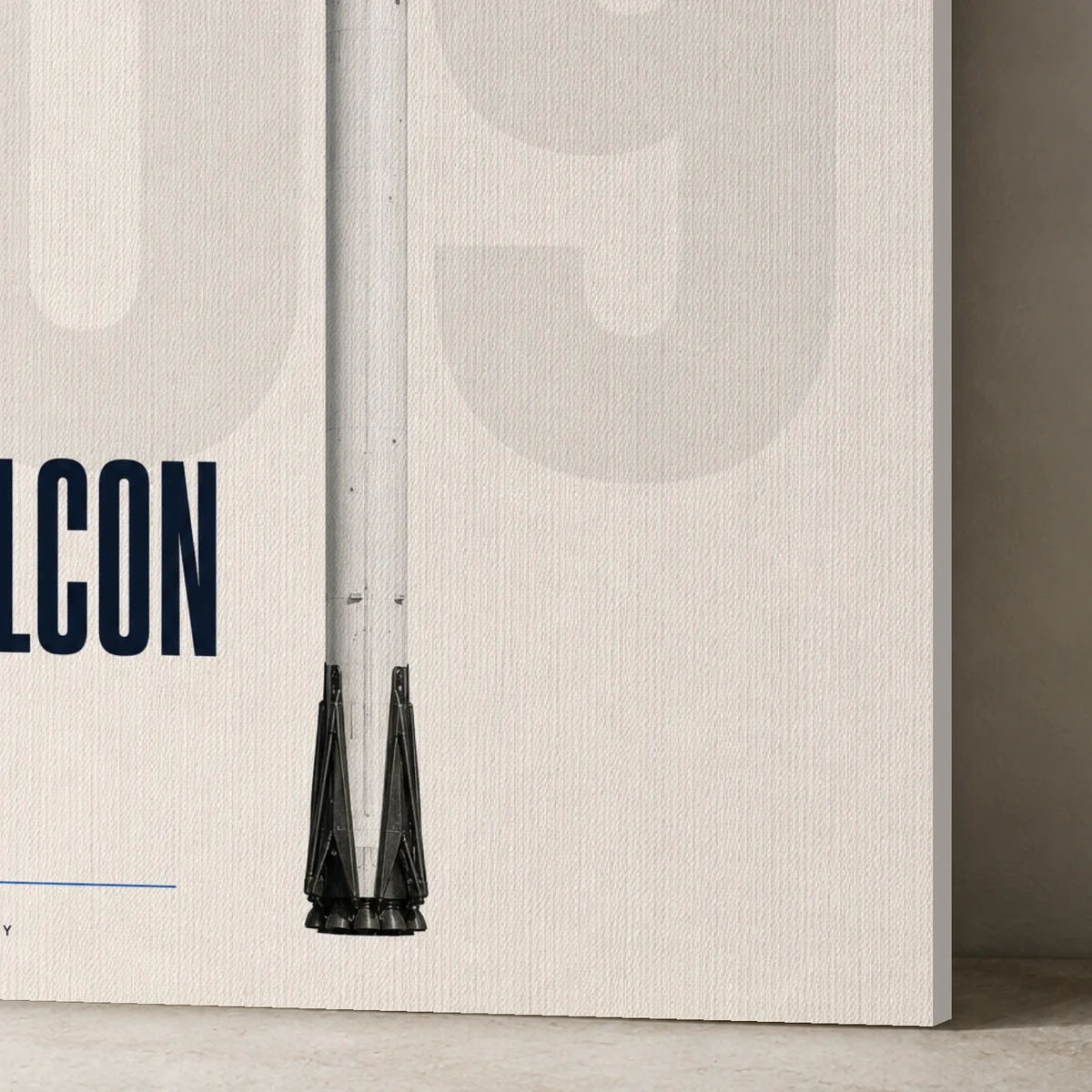 Falcon Nine canvas surface and wrapped edge in a studio detail photograph