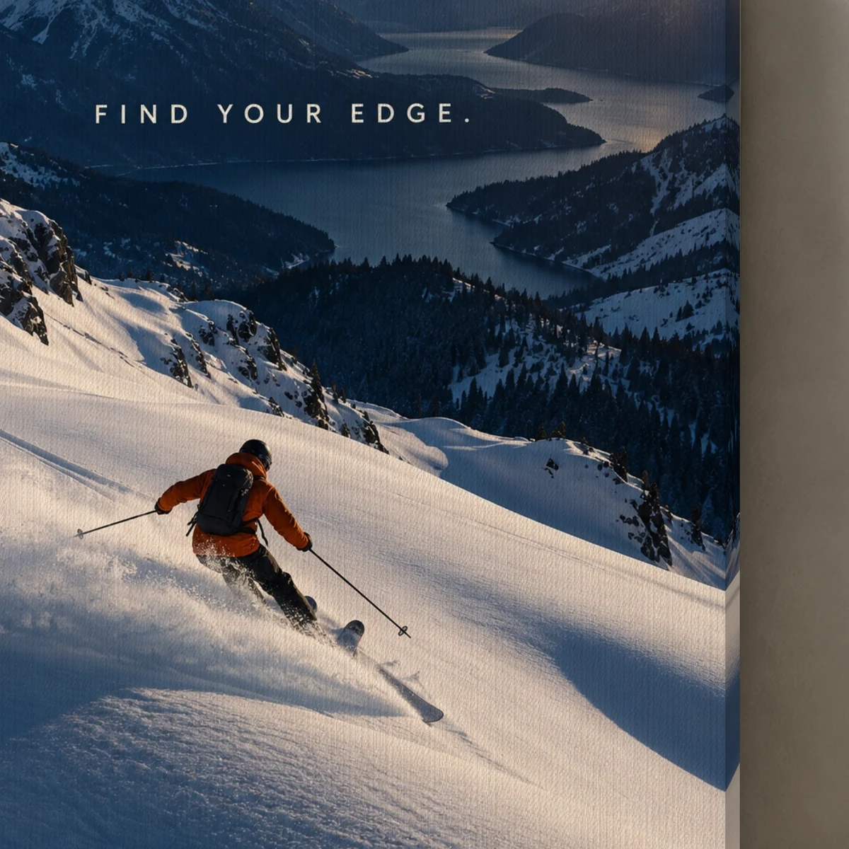Find Your Edge canvas surface and wrapped edge in a studio detail photograph