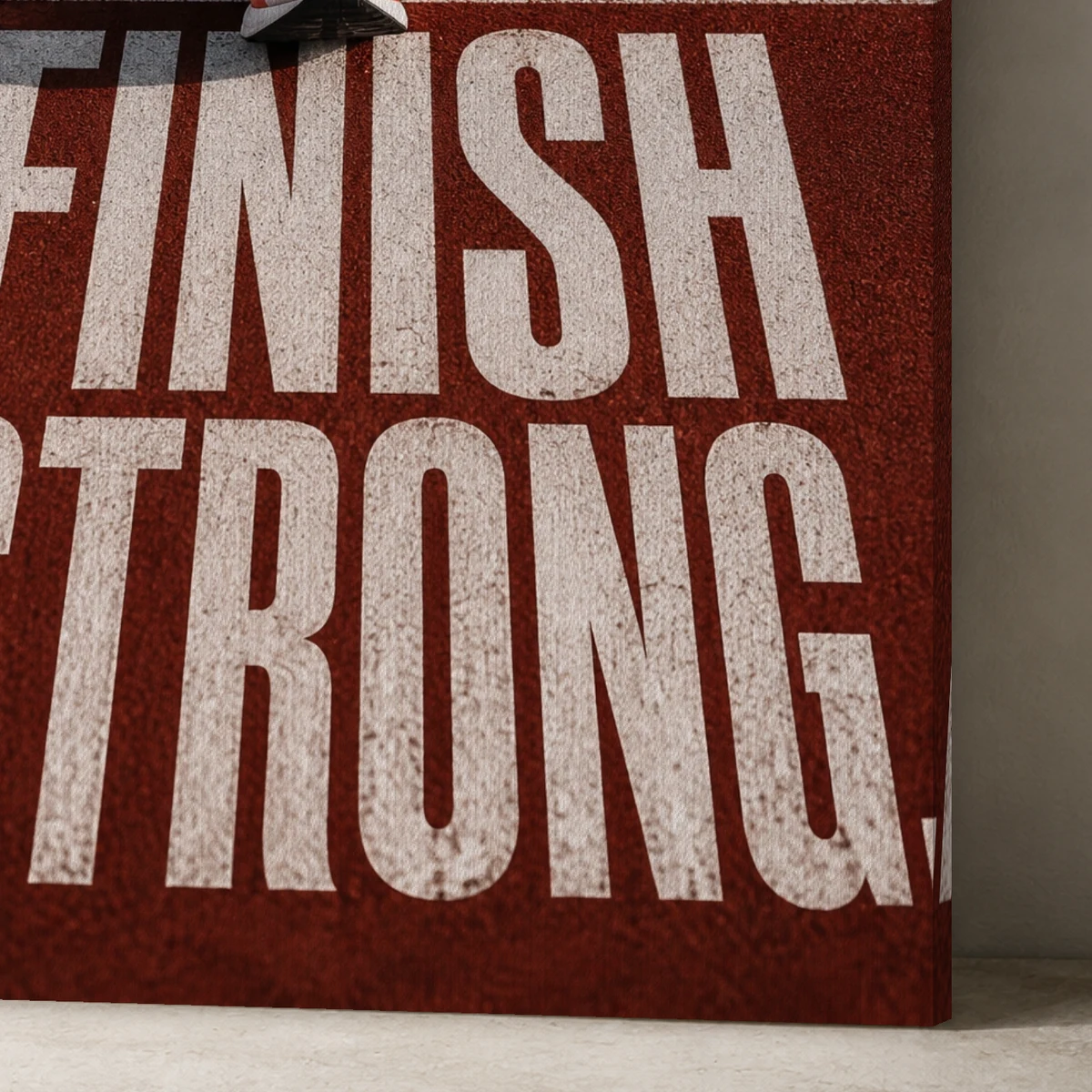 Finish Strong canvas surface and wrapped edge in a studio detail photograph