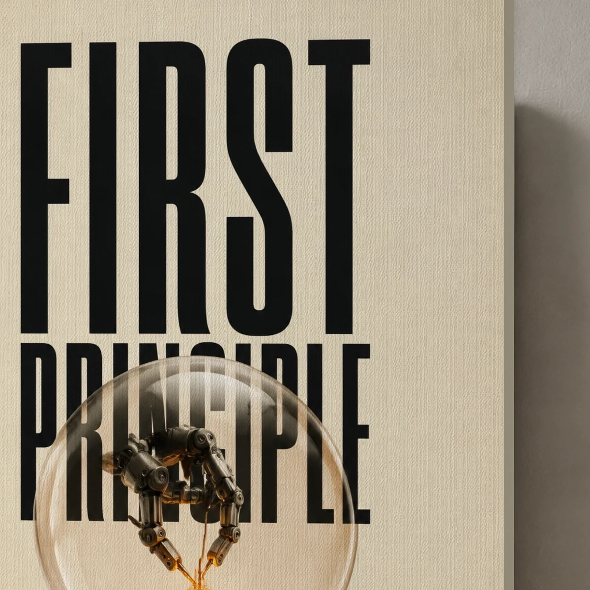 First Principle canvas surface and wrapped edge in a studio detail photograph