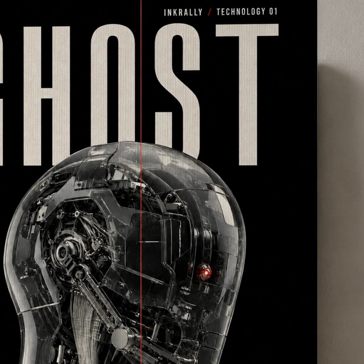 Ghost Protocol canvas surface and wrapped edge in a studio detail photograph
