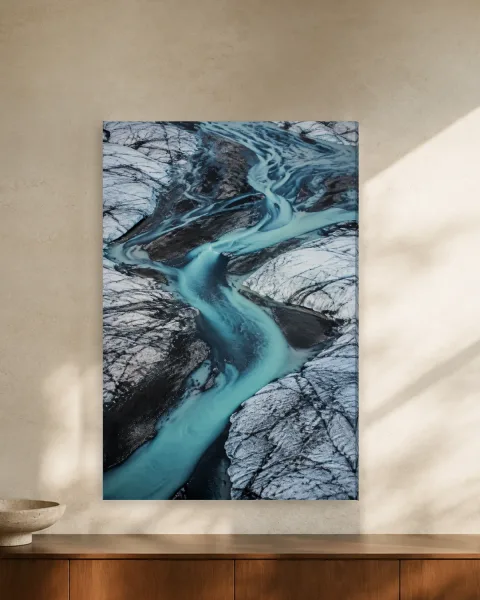 Glacial Script styled in an interior