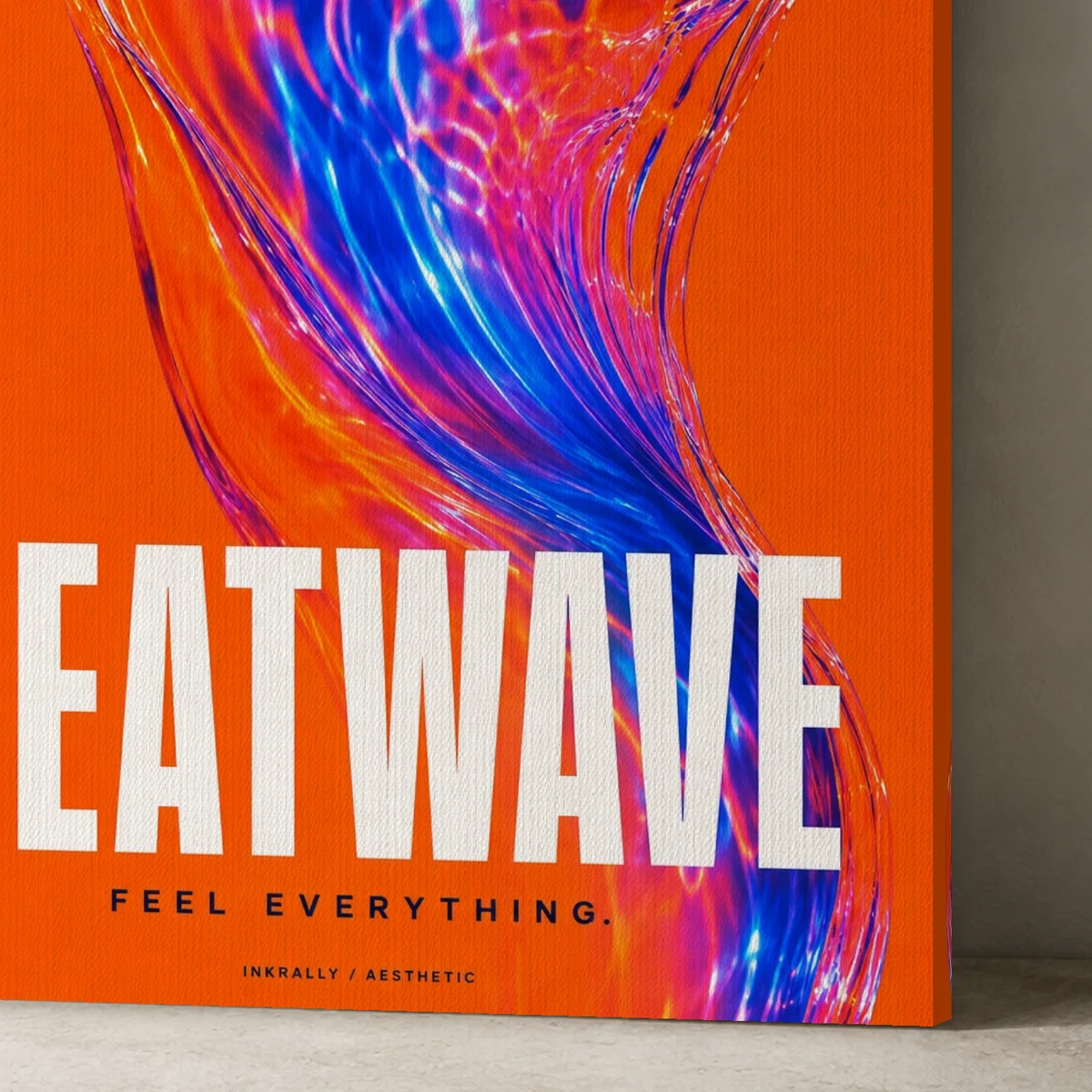 Heatwave canvas surface and wrapped edge in a studio detail photograph