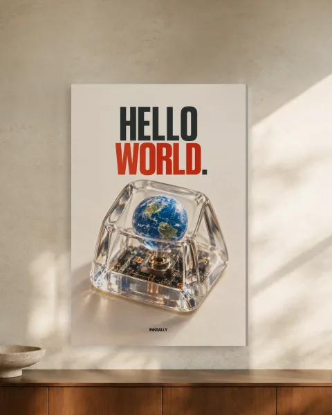Hello World styled in an interior