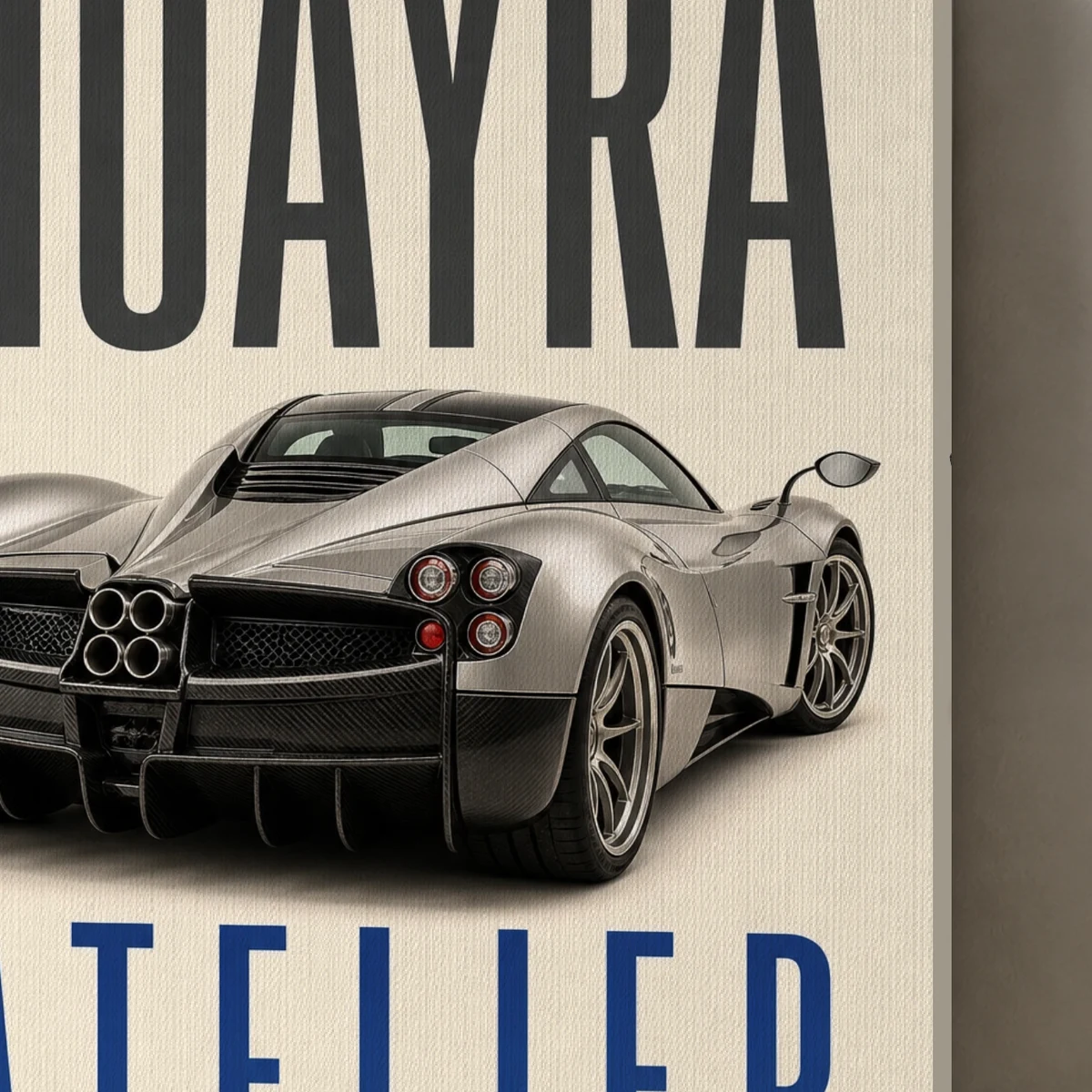 Huayra Atelier canvas surface and wrapped edge in a studio detail photograph