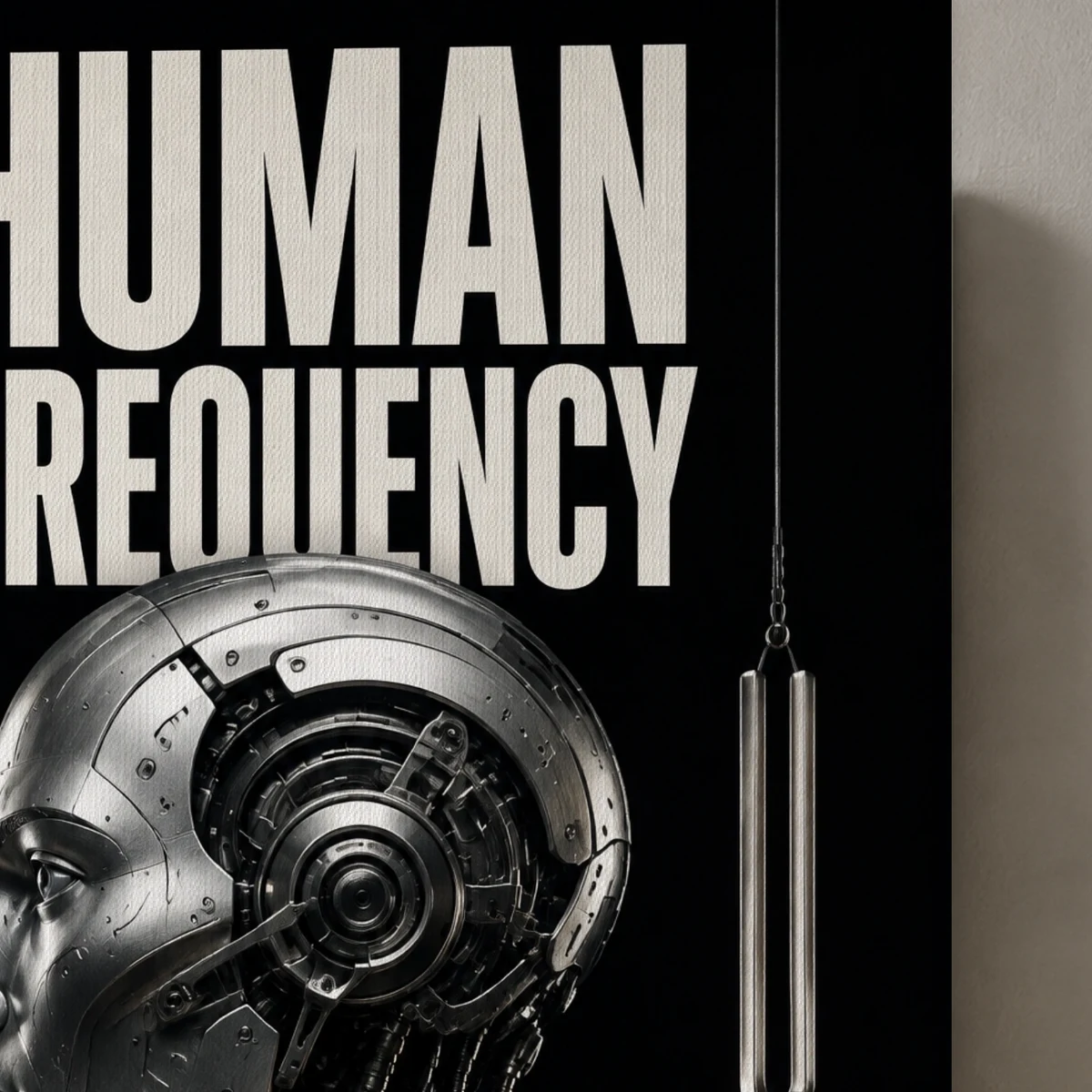 Human Frequency II canvas surface and wrapped edge in a studio detail photograph