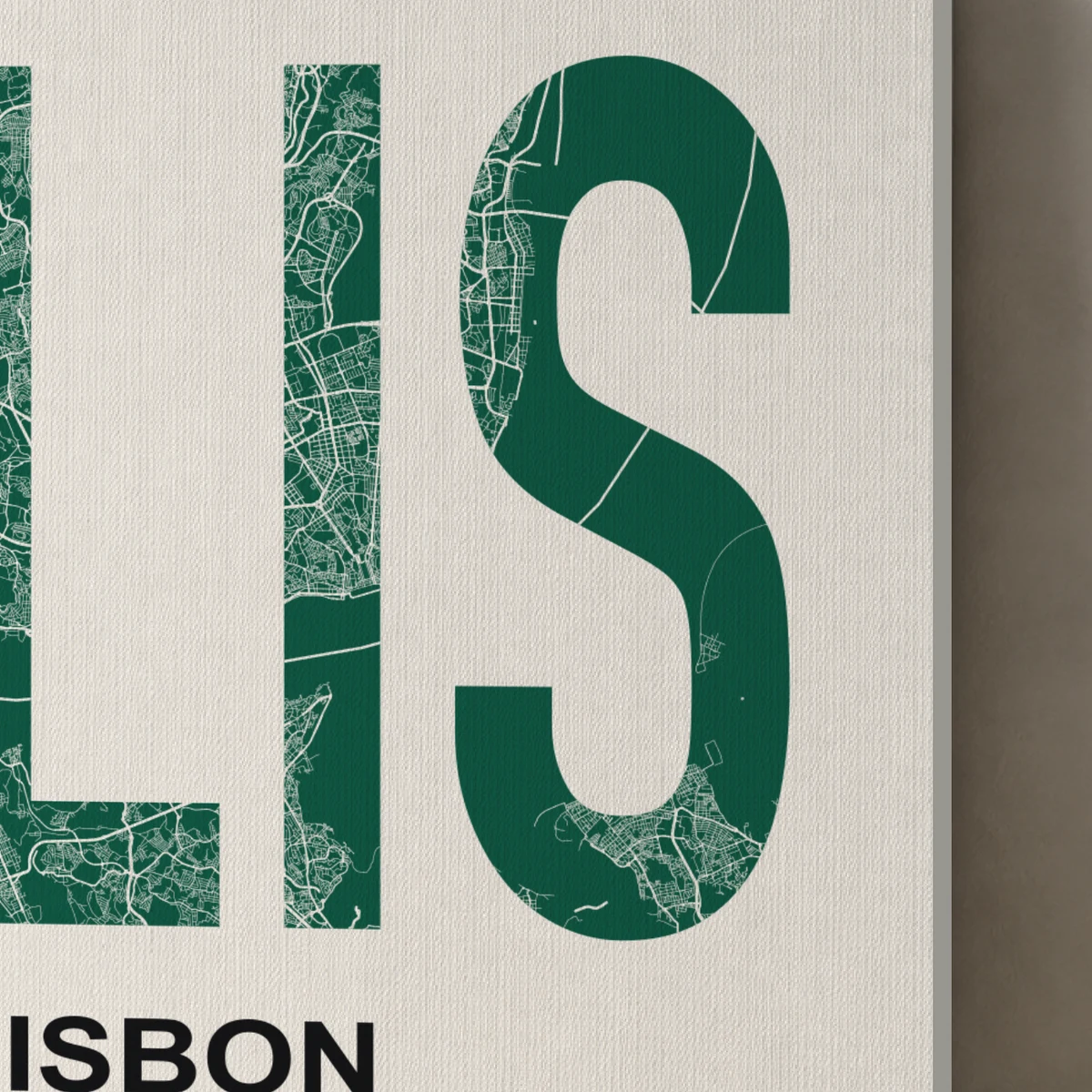 Lisbon / Urban Index canvas surface and wrapped edge in a studio detail photograph