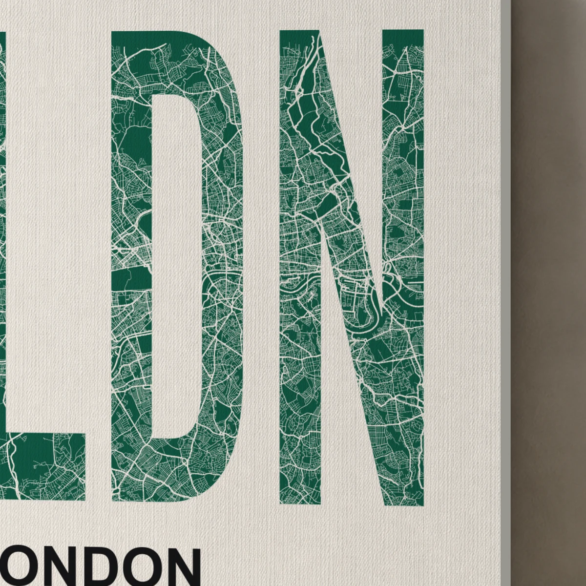London / Urban Index canvas surface and wrapped edge in a studio detail photograph