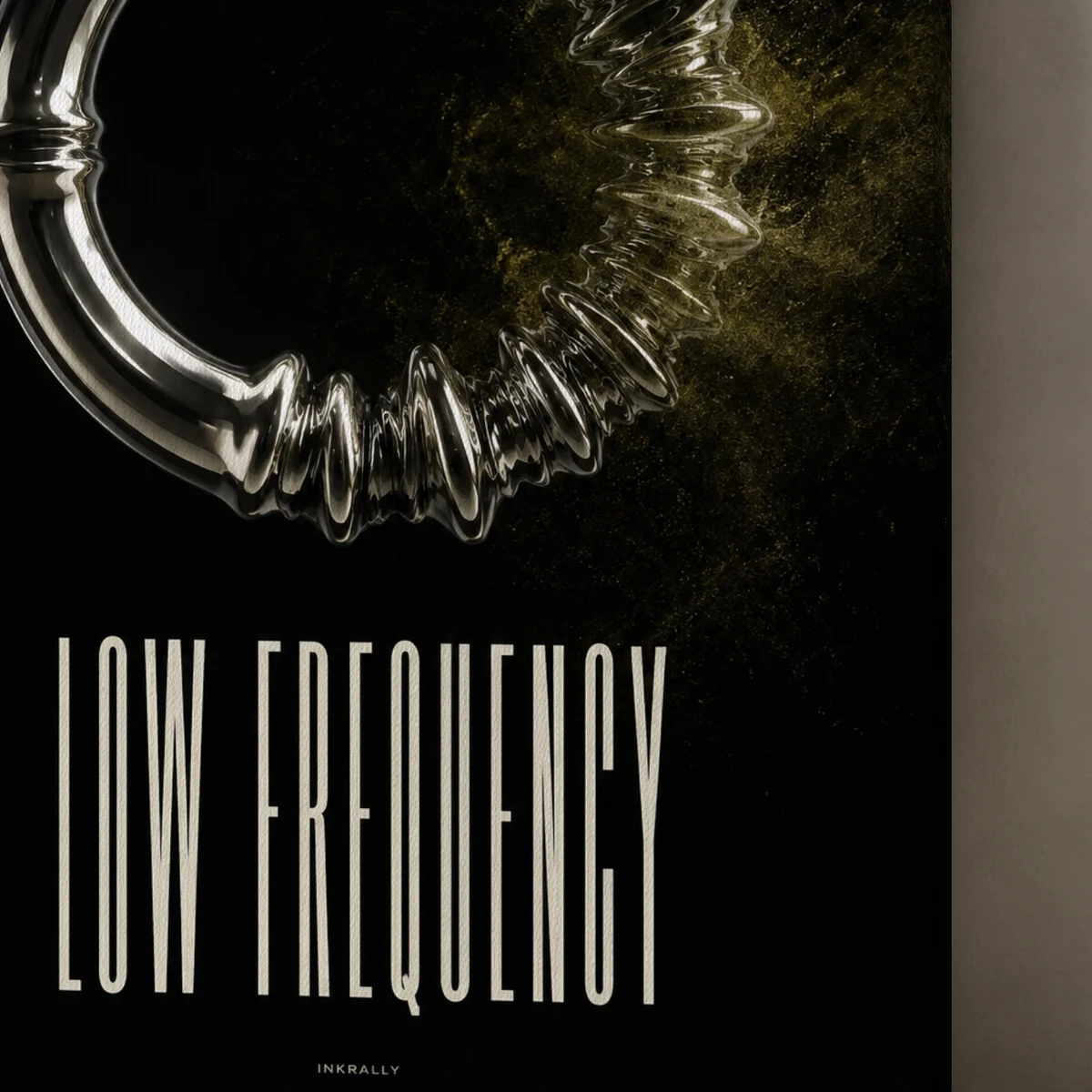 Low Frequency canvas surface and wrapped edge in a studio detail photograph