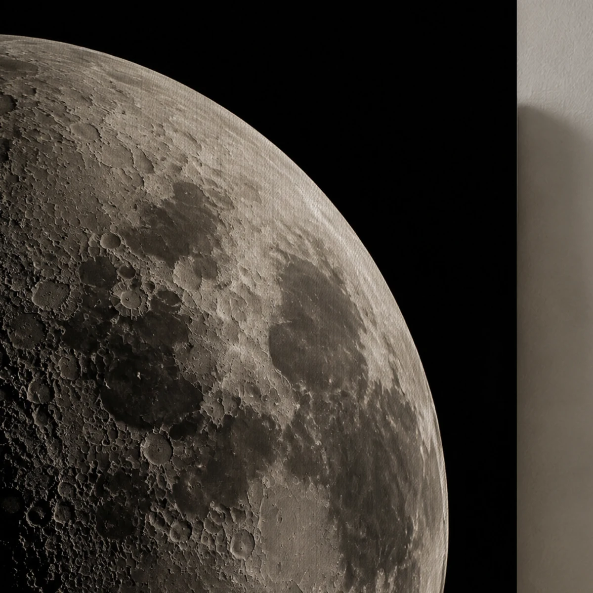 Lunar Archive canvas surface and wrapped edge in a studio detail photograph