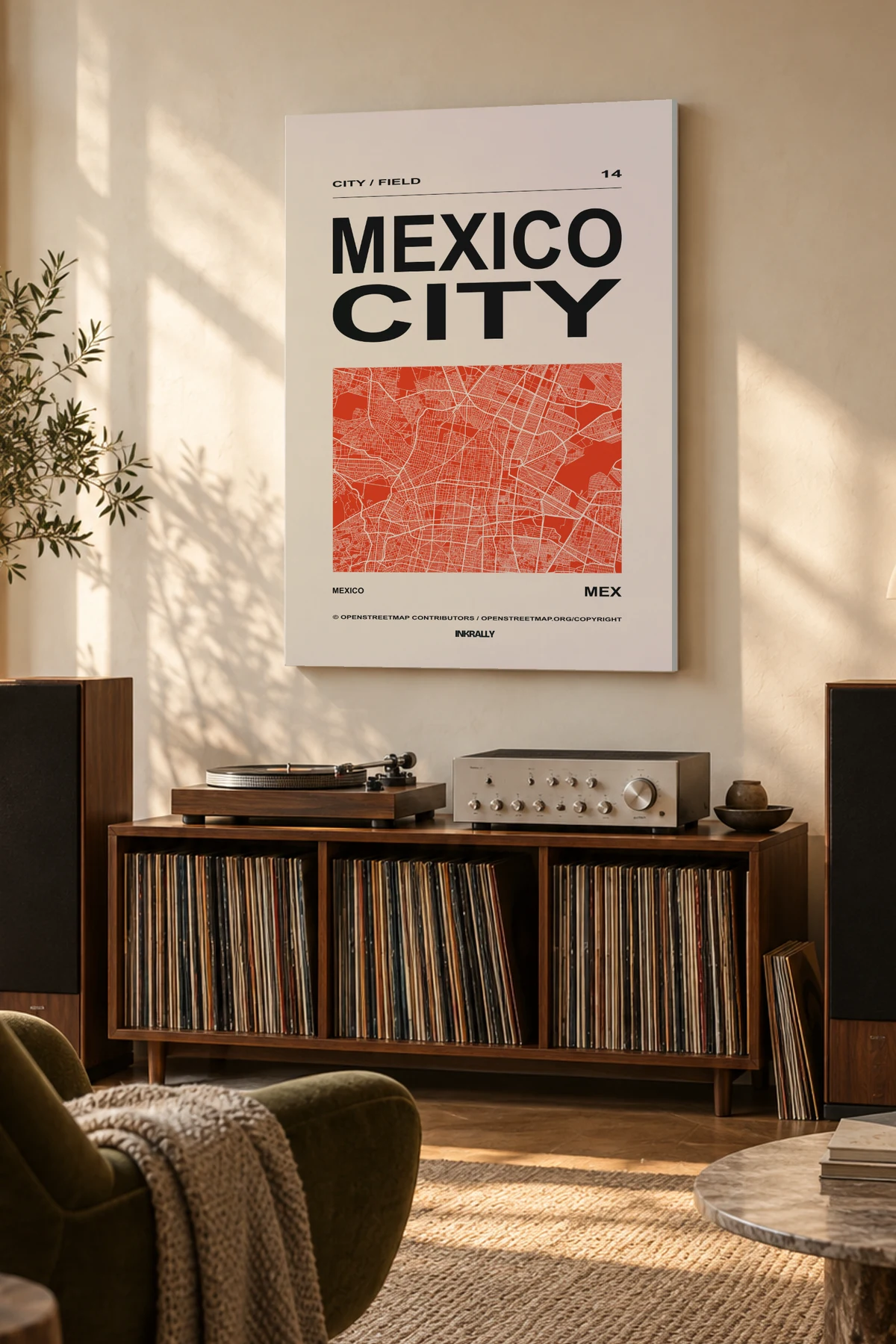 Mexico City / City Field — A considered listening room with warm natural light