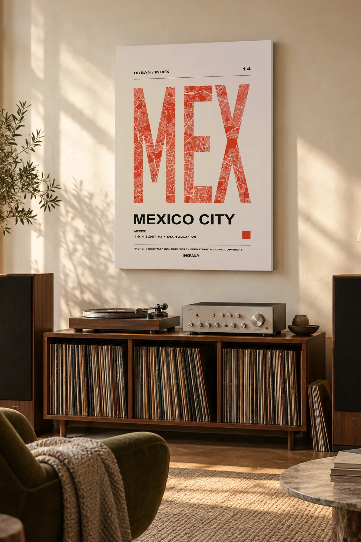 Mexico City / Urban Index — A considered listening room with warm natural light