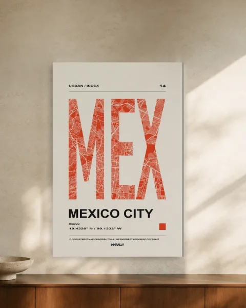 Mexico City / Urban Index styled in an interior