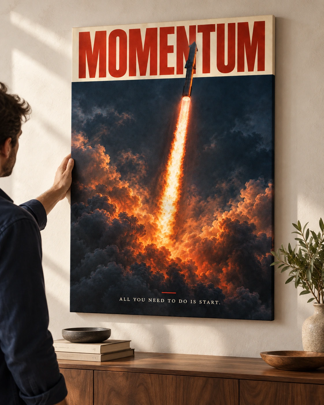 Momentum / Cinematic — In a working room, seen in use