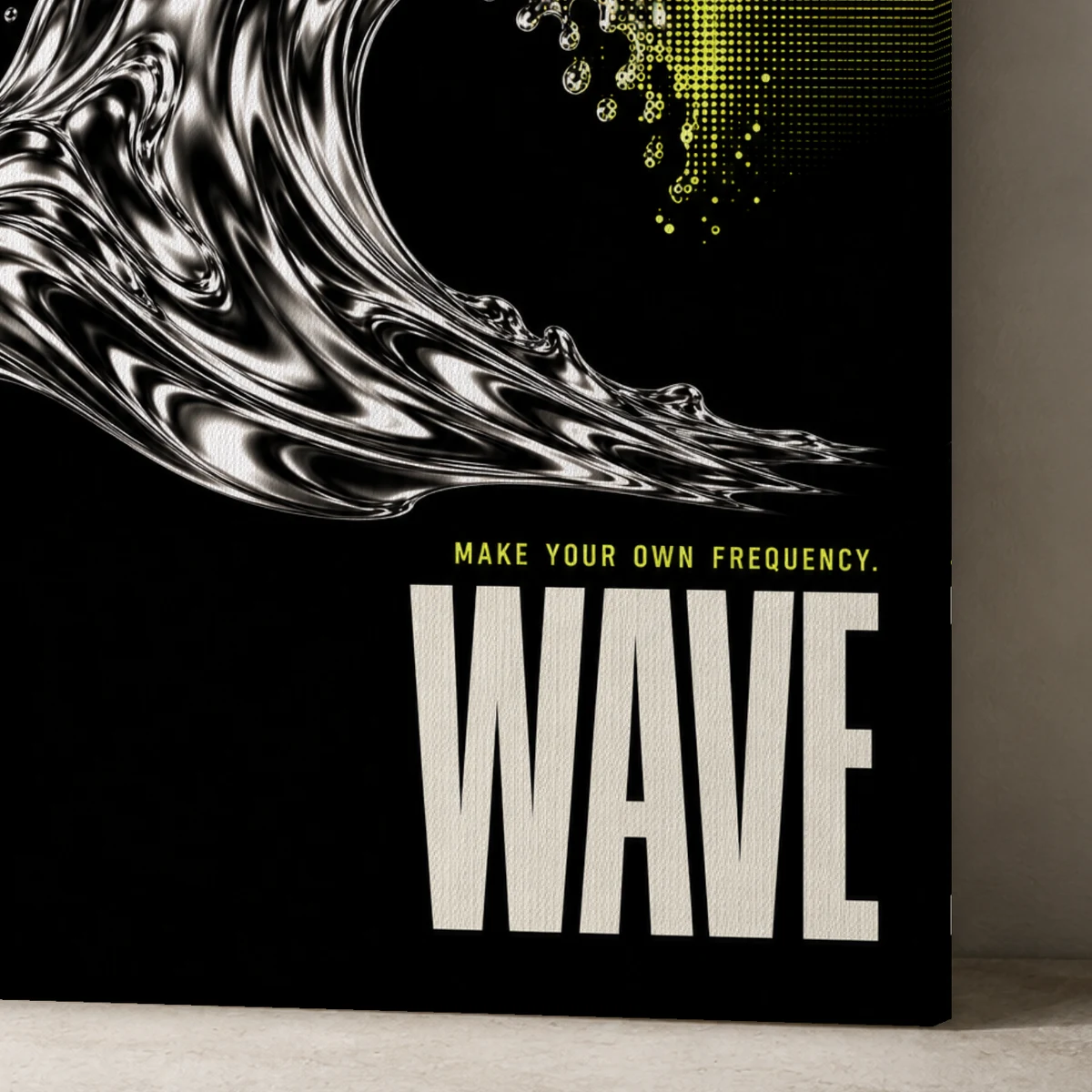 New Wave canvas surface and wrapped edge in a studio detail photograph
