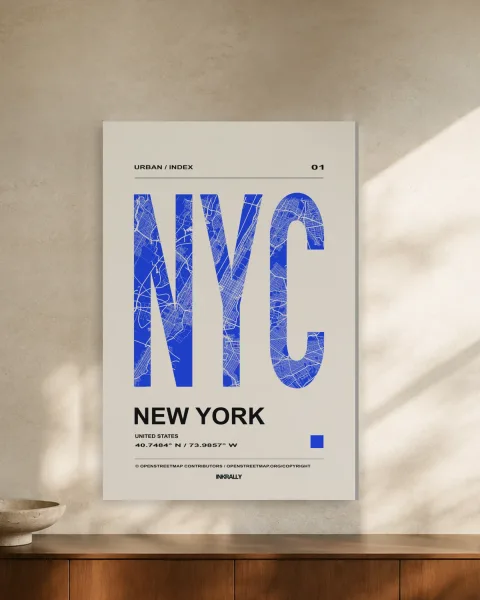New York / Urban Index styled in an interior