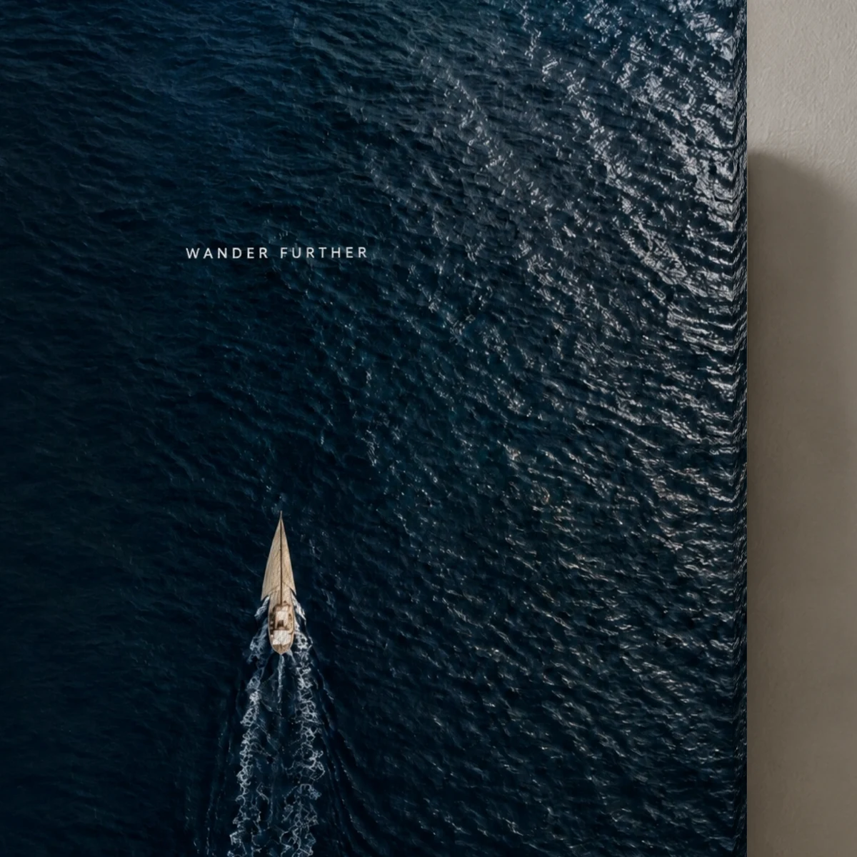 Open Water canvas surface and wrapped edge in a studio detail photograph