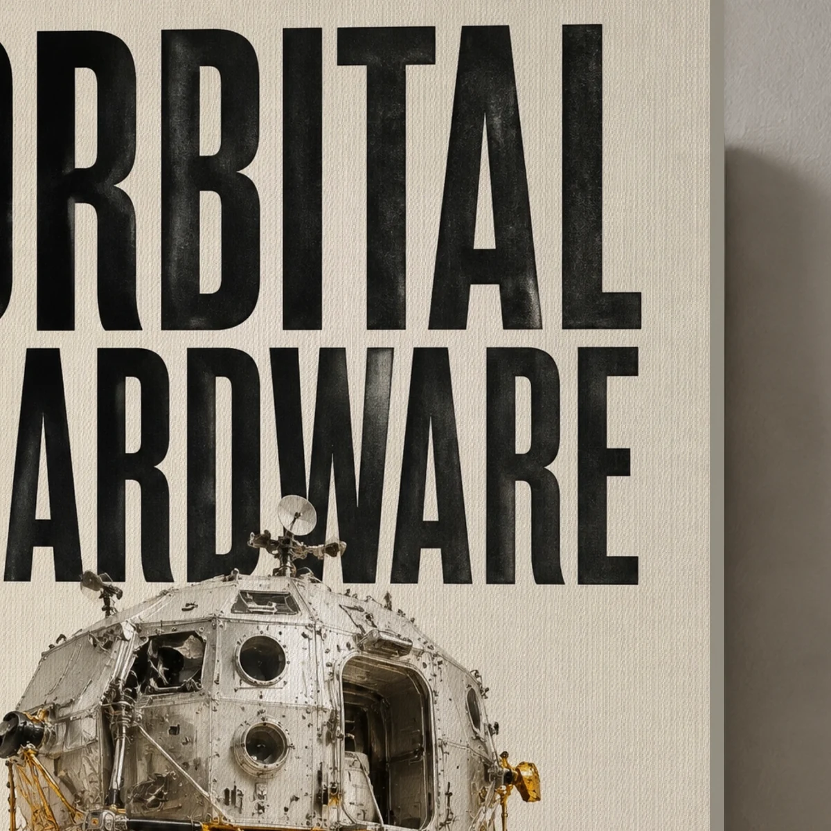 Orbital Hardware canvas surface and wrapped edge in a studio detail photograph