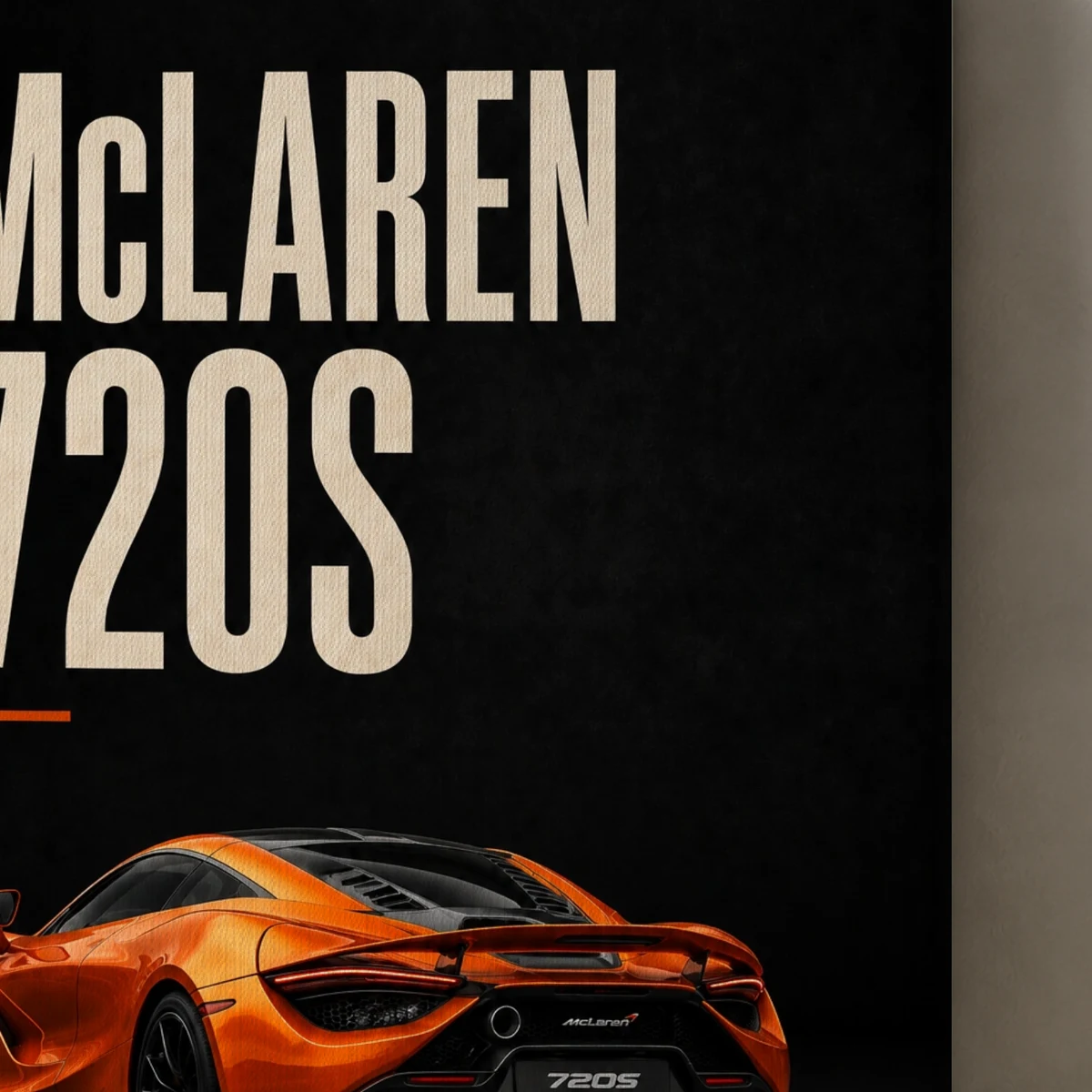 McLaren 720S canvas surface and wrapped edge in a studio detail photograph