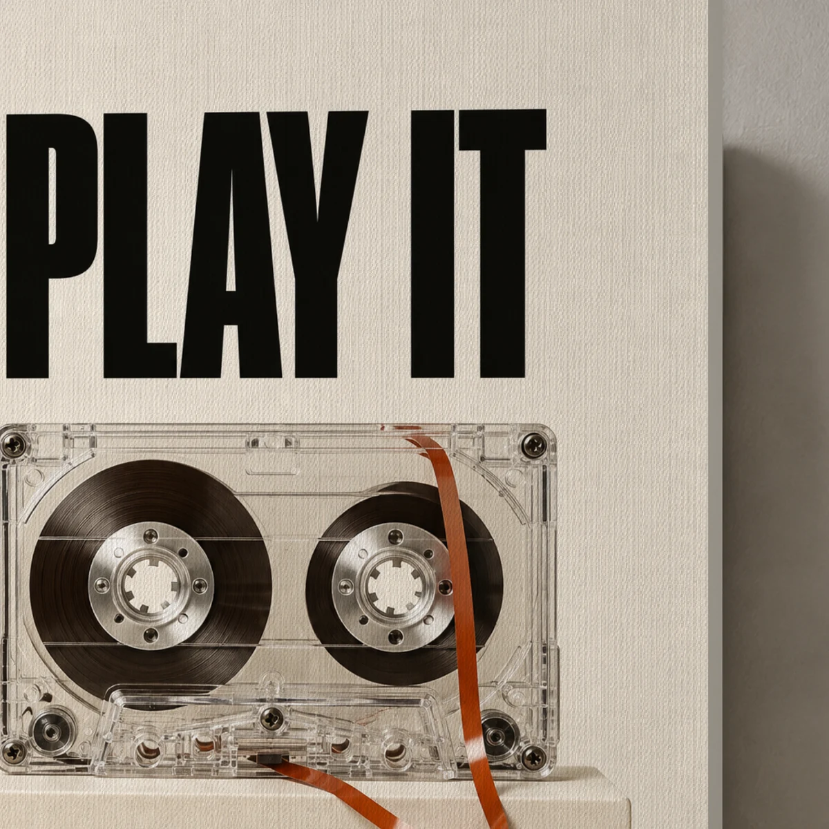 Play It Back canvas surface and wrapped edge in a studio detail photograph